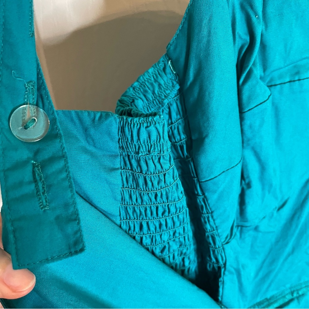 Trashy Diva Chic Asymmetrical Teal Dress with Flowy Hem Size 10 y2k academia - Picture 7 of 8